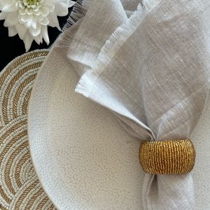 Gold Beaded Napkin Ring